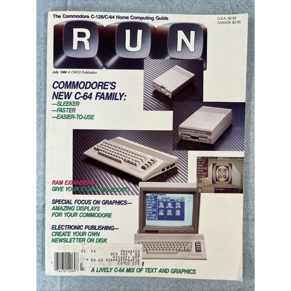 July 1986 RUN Magazine for the Commodore 64 & VIC-20